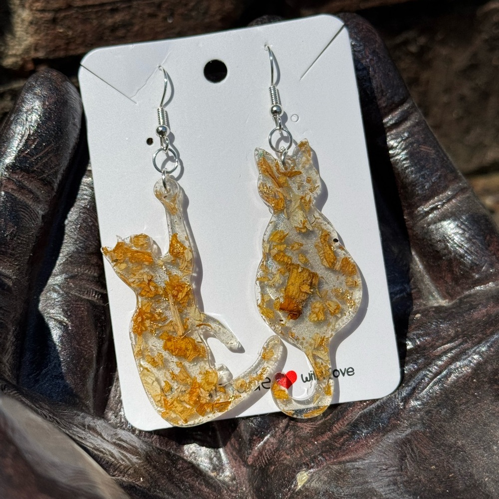 Gold Cat-Shaped Earrings